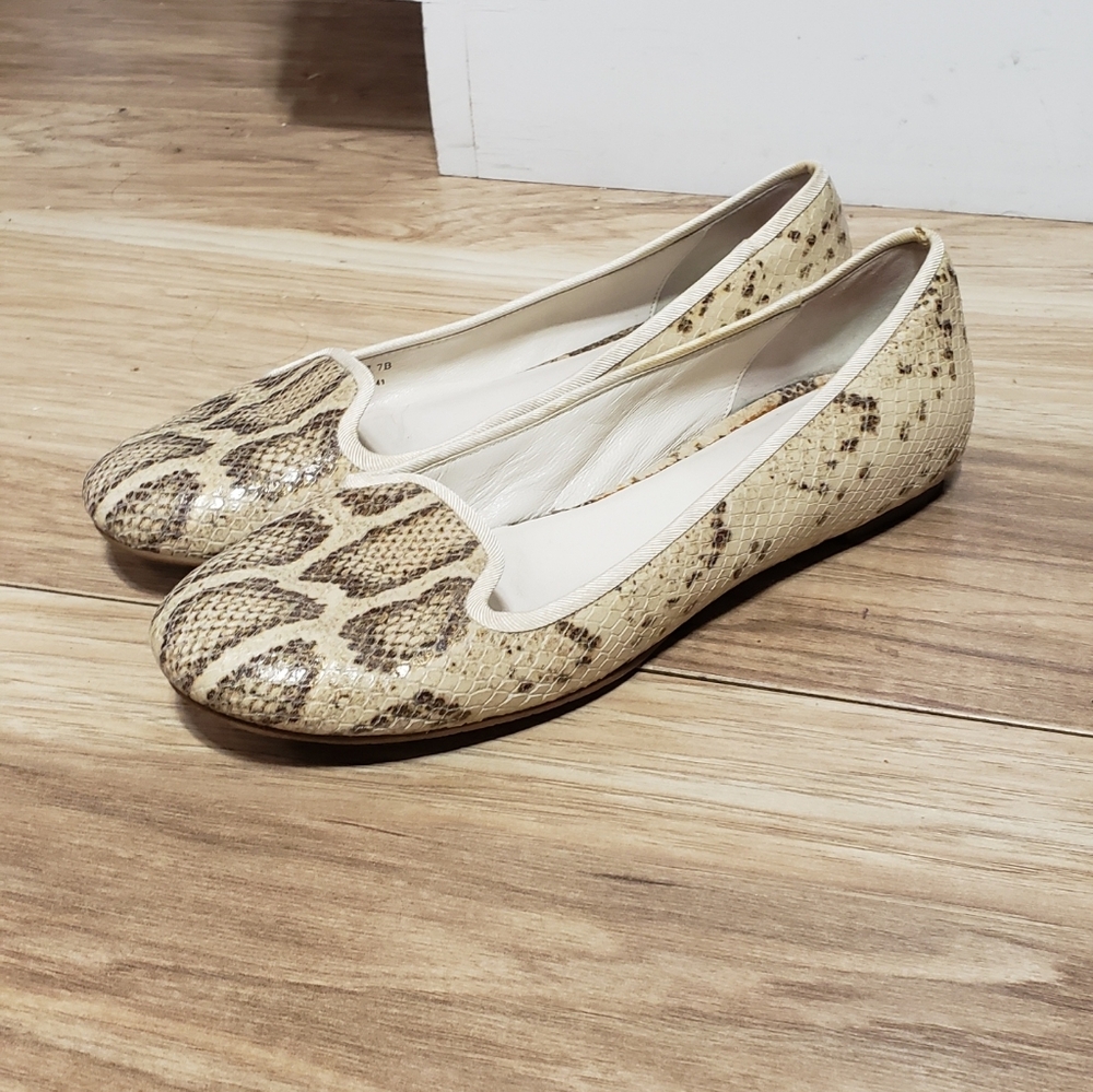 Cole Haan/Nike Snake Skin Leather Slip On Flats 7 Comfort Durability